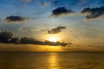 Sunset sky on the lake