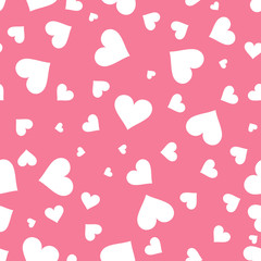 Hearts. Heart seamless pattern. Pink heart. Packaging design for gift wrap. Abstract geometric modern background. Vector illustration. Art deco style