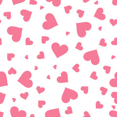 Hearts. Heart seamless pattern. Pink heart. Packaging design for gift wrap. Abstract geometric modern background. Vector illustration. Art deco style