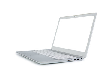 Isolated laptop with empty space on white background.