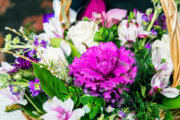 Bouquet of flowers. Festive flowers composition.