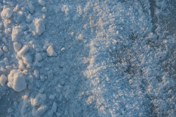 the texture of the snow and ice background.