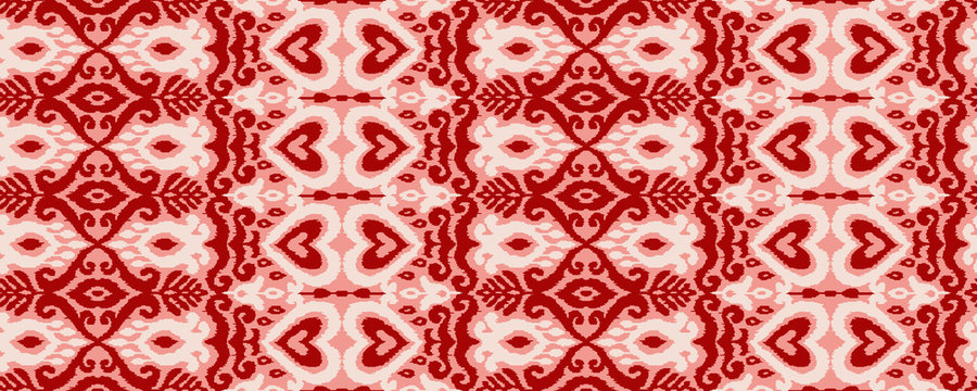Ikat Ornament Ethnic Vector Seamless Pattern