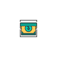 atm icon line design. Business icon vector design