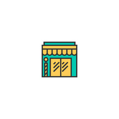 barber shop icon line design. Business icon vector design