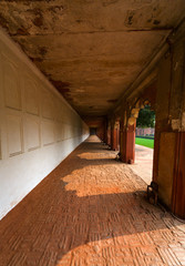 Inside an old architectural structure