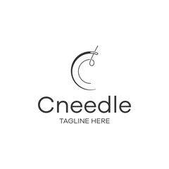 Fototapeta premium Letter C logo icon design template element shaped needle