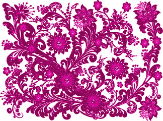 flower purple decoration on white background