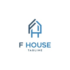 Letter FH logo icon design template element for real estate, home, house