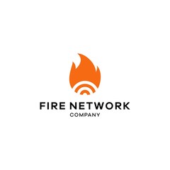 Fire Signal Logo Design Inspiration, Fire Network, Flame Network, Signal