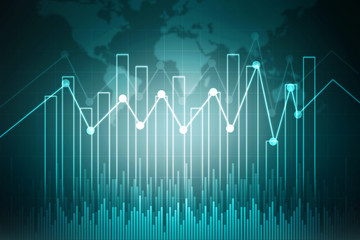 2d rendering Stock market online business concept. business Graph 