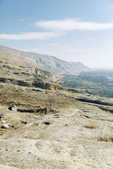 Beautiful mountain views in Gori, Georgia. Sights and nature for screensaver.