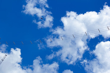 blue sky background with white cloud