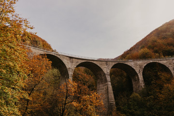 Montenegro, old bridge, autumn.