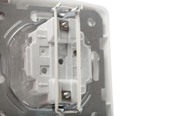 light switch isolated on white, internal organization