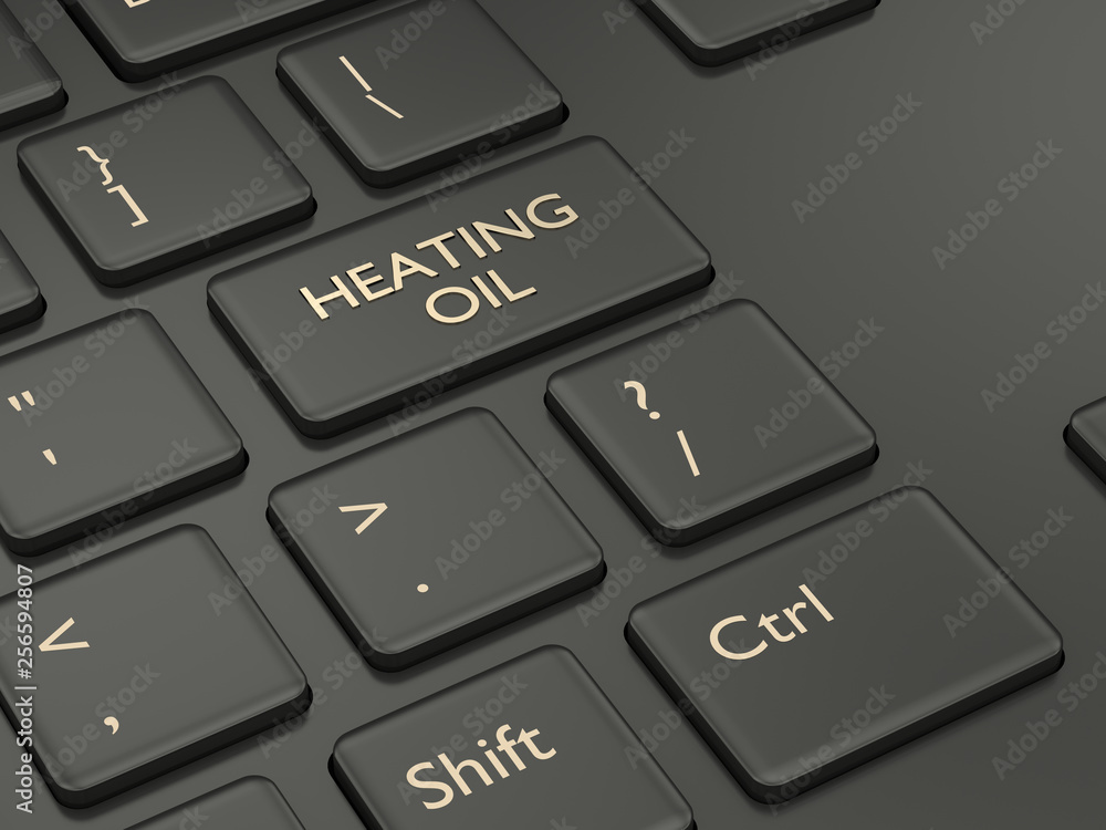 Aufkleber 3d render of keyboard with heating oil button