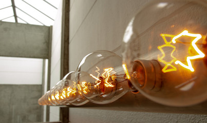 light bulbs in modern building