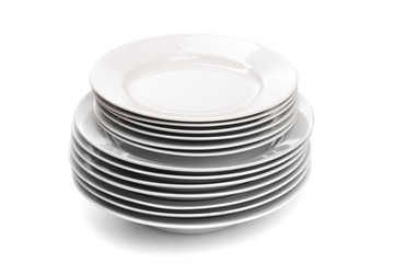 Set of white dishes . table wear