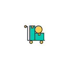 delivery cart icon line design. Business icon vector design