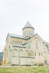  Ancient architecture of churches and monasteries in Georgia. Historical places and attractions.