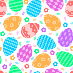 Easter eggs seamless pattern. Vector illustration