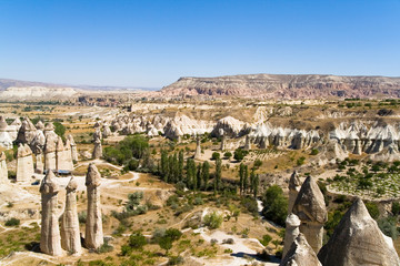 Fototapeta na wymiar Fantastic landscape of Turkish Cappadocia.