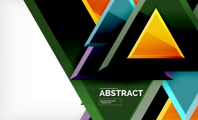 Triangular low poly background design, multicolored triangles