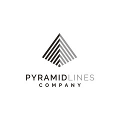 Pyrramid logo design with simple stripes lines 