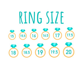 Ring size. The ring test. Vector illustration.