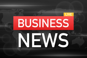 Business News Live on World Map Background. Vector Illustration