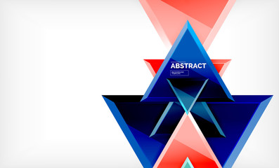 Triangular low poly background design, multicolored triangles