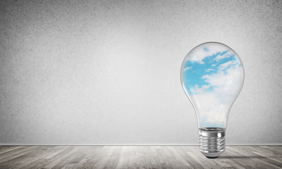 Eco innovations concept by means of lightbulb.