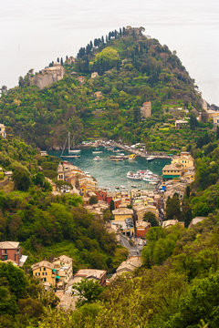 The Portofino's bay and mountain