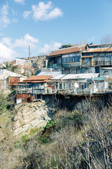 Streets of the ancient city of Tbilisi. Old streets and buildings.