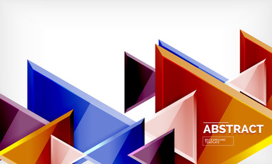 Tech futuristic geometric 3d shapes, minimal abstract background