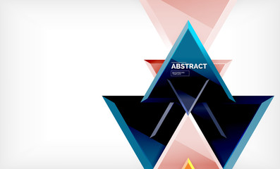 Flying triangles compostion geometric background