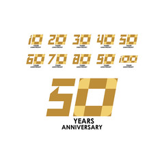 50 Year Anniversary Set Vector Template Design Illustration