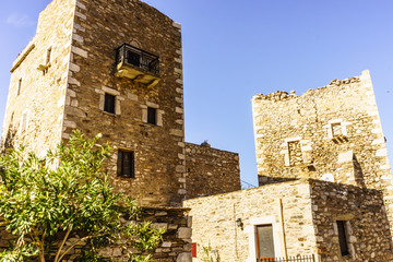 Fototapeta na wymiar Tower houses in Vathia Greece Mani Peninsula