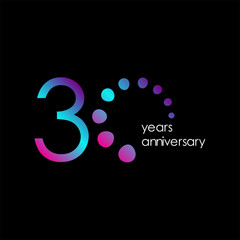 30 Year Anniversary Vector Template Design Illustration