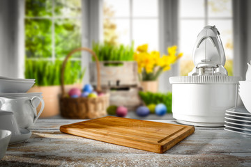 Desk of free space and spring time 