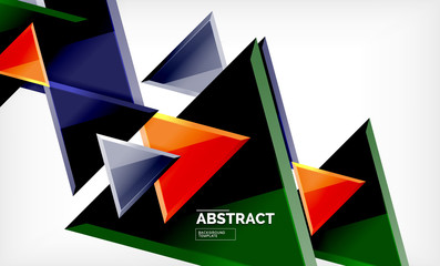 Flying triangles compostion geometric background
