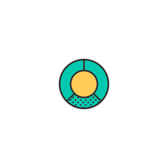 pie chart icon line design. Business icon vector design