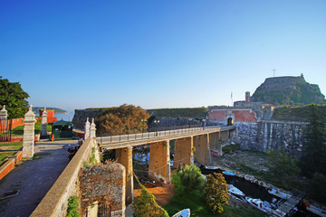 Panoramic view of part of the old venetian fortress in Corfu Town