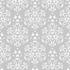  Abstract seamless pattern. White abstract print on gray background