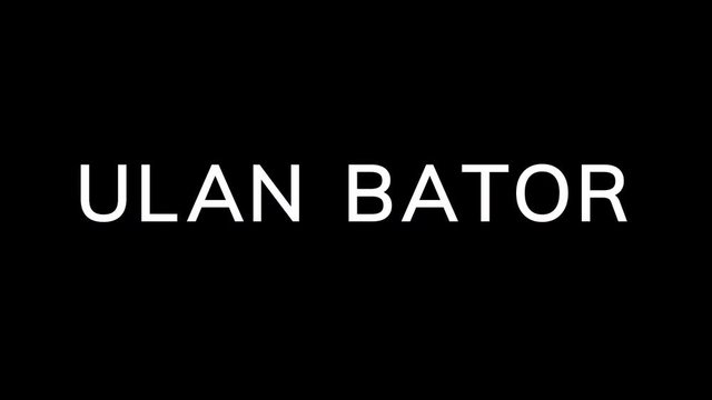 From the Glitch effect arises capital name ULAN BATOR. Then the TV turns off. Alpha channel Premultiplied - Matted with color black