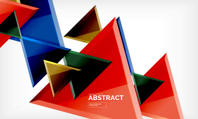 Flying triangles compostion geometric background