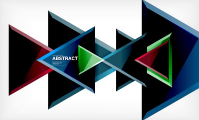 Triangular low poly background design, multicolored triangles