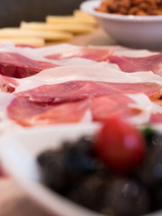 Smoked ham on banquet table