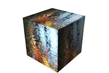 colorful cube box on white background