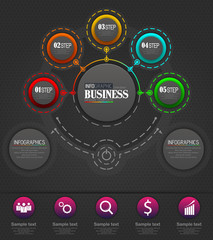 Obraz premium Infographics Business Template concept with 5 options